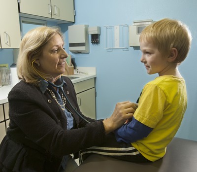 Dr. Ponzio examines a patient